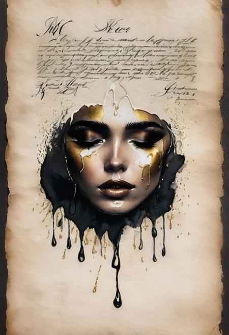 RAW profile photo, close-up, dark atmosphere, crying with tears made of gold, masterpiece, cinematic film still of a blonde beautiful woman, detailed skin, freckles ,eyeliner, dark lipstick, black lace turtleneck dress, tack sharp focus on eyes, Sensual, lustful, seductive,  intricate, ultra detailed, 8k, <lora:MS_DitavT_V1_32:0.6>