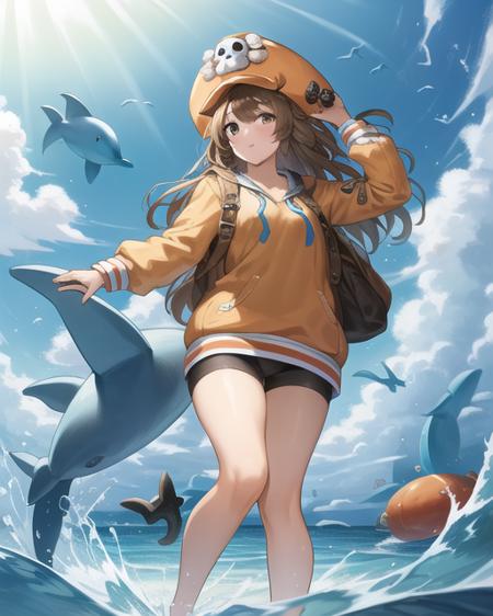 1girl,MayMS,anchor, dolphin, beautiful, masterpiece, best quality,  <lora:MayMS:1>