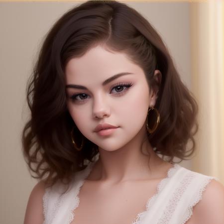 Selena Gomez (masterpiece, best quality, full body), ,masterpiece, beautiful detailed eyes, looking at viewer, detailed beautiful face,  extremely detailed, high, 1girl, black hair, long hair, best quality, closed mouth <lora:Selena Gomez:1>,