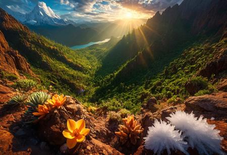 ultra HD, high quality, 4K, score_9, score_8_up, score_7_up, photo, extremely detailed, 8k, high quality, Source_photo, real photo, sharp, highly detailed and hyper realistic,masterpiece, masterpiece, best quality, vivid colors, high quality, RAW photo, (fantasy landscape:1.2),(surreal landscape:1), Airborne perspective, sweeping panoramic vista of a multifaceted natural collage: lush emerald forest, arid sunlit desert, majestic snow-capped mountains, radiant coastal cliffs, and deep verdant valleys. Intricate textures, 8k masterpiece quality, vibrant color gradients, dramatic lighting, soulful atmosphere. Close-up details of dewdrop-kissed petals, weathered bark, and rich natural fibers; dynamic eye-level, low-angle, and tracking compositions emphasizing refined spatial harmony and breathtaking scale. Ethereal hues, crystalline reflections, sublime natural mosaic, timeless tranquility, and elemental splendor, hyper-detailed realism, 8k quality, masterpiece clarity, spatial composition, subtle interplay of shadows and luminous highlights, epic landscape, colorful scenery,