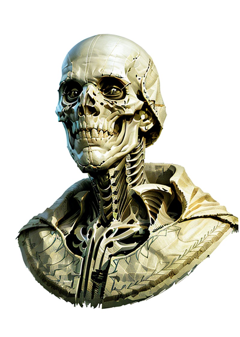 rpp, portrait of a skeleton, illustration, concept art <lora:dnd_portrait:0.9>
