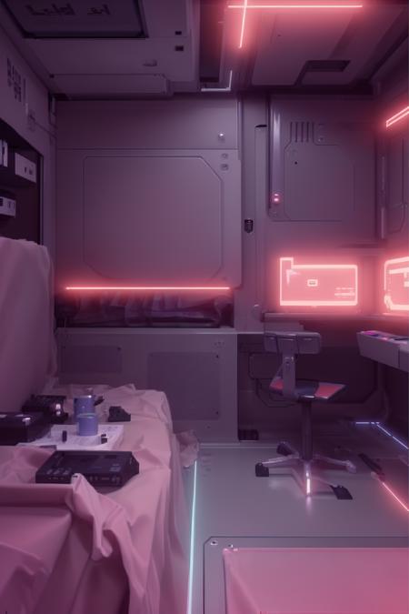 ( cyber_room  ), cgstudio, computer graphics, space art , cyberpunk ambient, a room