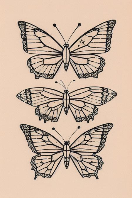 a drawing of butterflies <lora:T3chDr4w_v2:0.8>