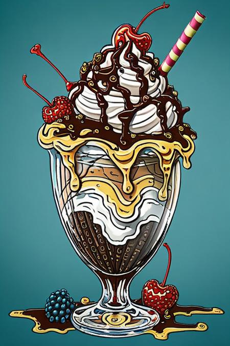 pen and ink illustration of sundae in a Parfait glass with lots of toppings by cooking show
<lora:Baking_Illustration:1>
<lora:Baking_Illustration:1>