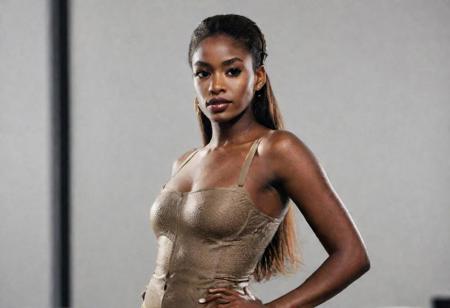 Create a captivating full body of a beautiful Caribbean woman with, realistic light freckles, enchanting light brown eyes, embodying the spirit of a Caribbean influencer and Instagram model. Showcase her authentic beauty with a touch of natural charm, realistic ambiance lighting, and light makeup, emphasizing her captivating features and unique allure, full body, office setting