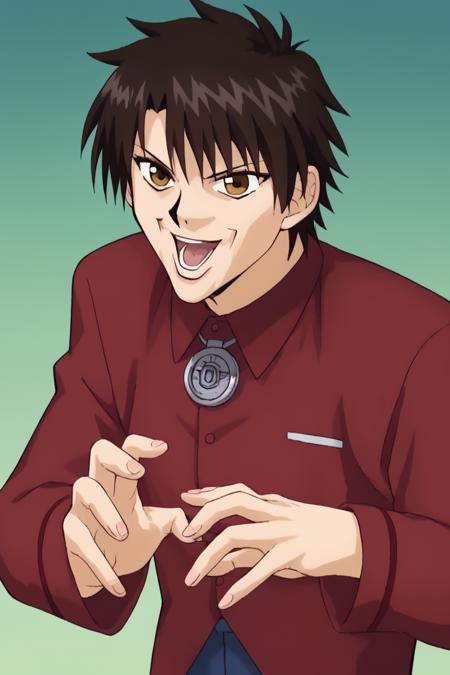 Joey_Chin_B, open mouth, HANDS UP, OPEN HAND, solo,