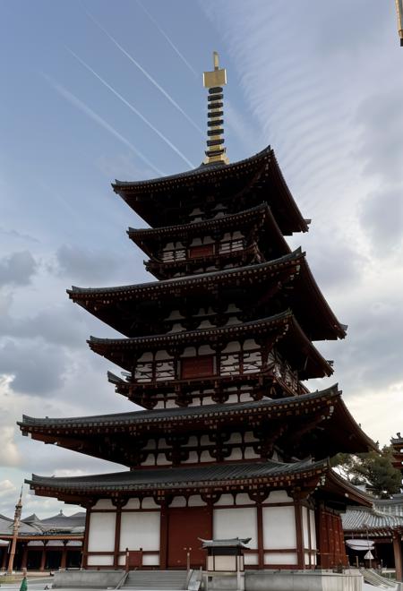 (masterpiece),(high quality), best quality, real,(realistic), super detailed, (full detail),(4k),8k,no humans, scenery, building, architecture, cloud, sky, east asian architecture, outdoors, day, tree<lora:XSArchi_118:1>