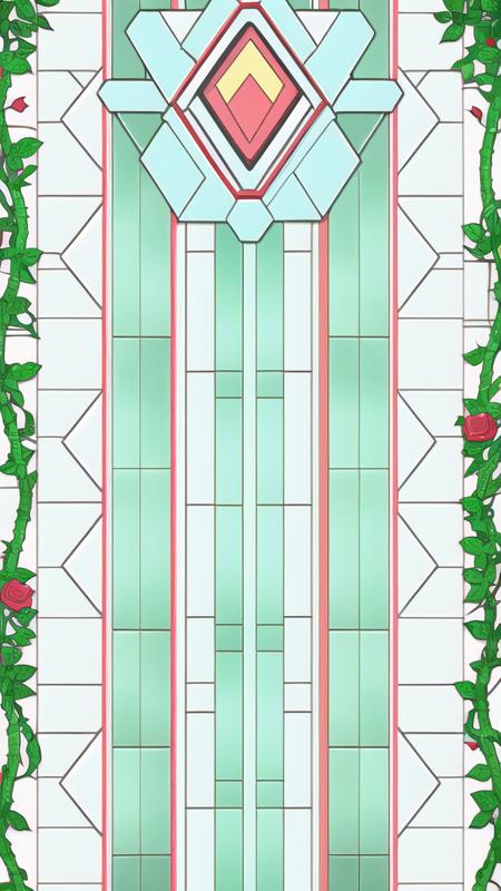 ( masterpiece:1.2), (best quality:1.2),vertical scene, no humans, vines, flower, red flower, rose, pokemon (creature), plant, stained glass, solo, red rose, pink flower, leaf<lora:Vertical scene:0.6>