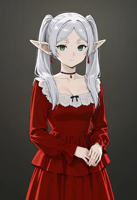 Red Raisin Collar Velvet Dress