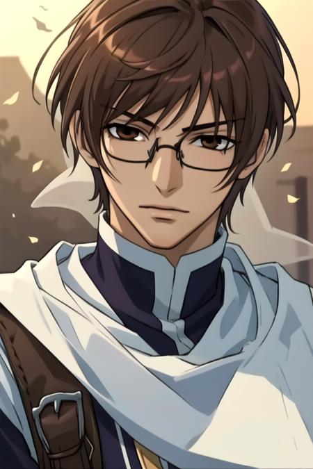 masterpiece, best quality, photorealistic, 1boy, solo, male focus, looking at viewer, upper body, , <lora:castor_07-ghost:0.74>, castor_07-ghost, brown hair, brown eyes, glasses, , fairytale,