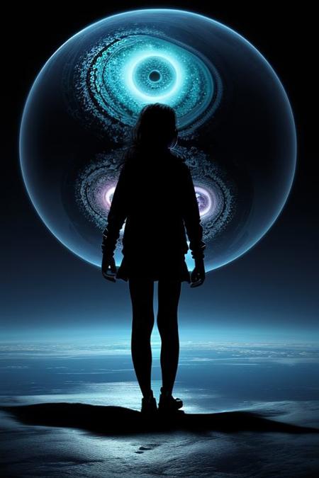 A girl is stuck between dimmensions, the same girl is half in one plane of existence and half in another reality!
 :breathtaking surrealism, detailed, expansive, uhd photorealistic, highest quality