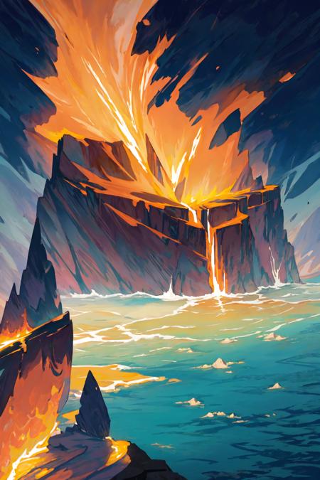 A beautiful earth filled with water and lava, intricate, masterpiece, expert, insanely detailed, 4k, composition, framing, centered, symmetry, painted, intricate, volumetric lighting, beautiful, rich deep colors masterpiece, sharp focus, ultra detailed, in the style of dan mumford and marc simonetti, astrophotography