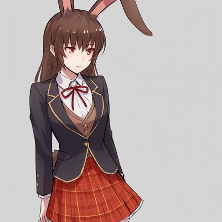 Velvet_RWBY  Rabbit ears, brown hair, thighhigh boots, black body suit, brown armor