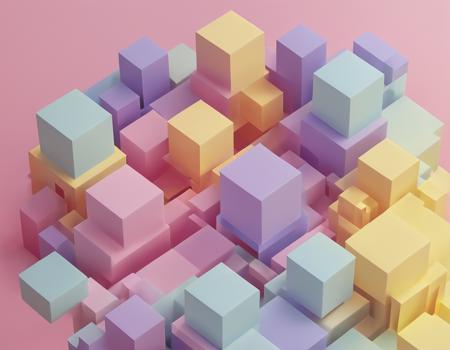 ohwx3d, cloth, cube, mograph, pastel, soft