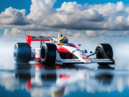 photo of a mp44 on white reflective surface, infinite horizon, light blue background with clouds, swirling ink in water, neon colors, (photorealistic:1.2), cinematic lighting, detailed, 4k, 8k, dslr, 50mm, Hasselblad X2D  <lora:mp44_mclaren_SDXL-LoRA-prodigy-clip1-v02:1>