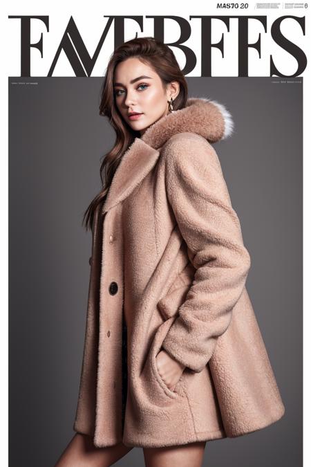 (8k, RAW photo, best quality, masterpiece:1.2), (realistic, photo-realistic:1.37), 1 girl,  <lora:MCInf-000004:0.6> MCInf,  fashion shoot, magazine cover:1.2, fur coat, dress