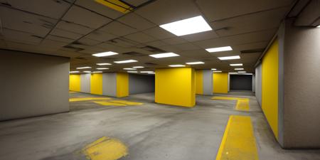 <lora:S1-Backroom_Dreamlike-000008:0.5>,
backroom,liminal space,Level-1,Habitable Zone,inside,parking area,car parking, dark,concrete wall,concrete floor, dark, night, light out,
yellow and white wall, underground parking lot, grey floor,fog,
(photorealistic), [sharp focus], (HDR), (8k), (gigapixel), (masterpiece)