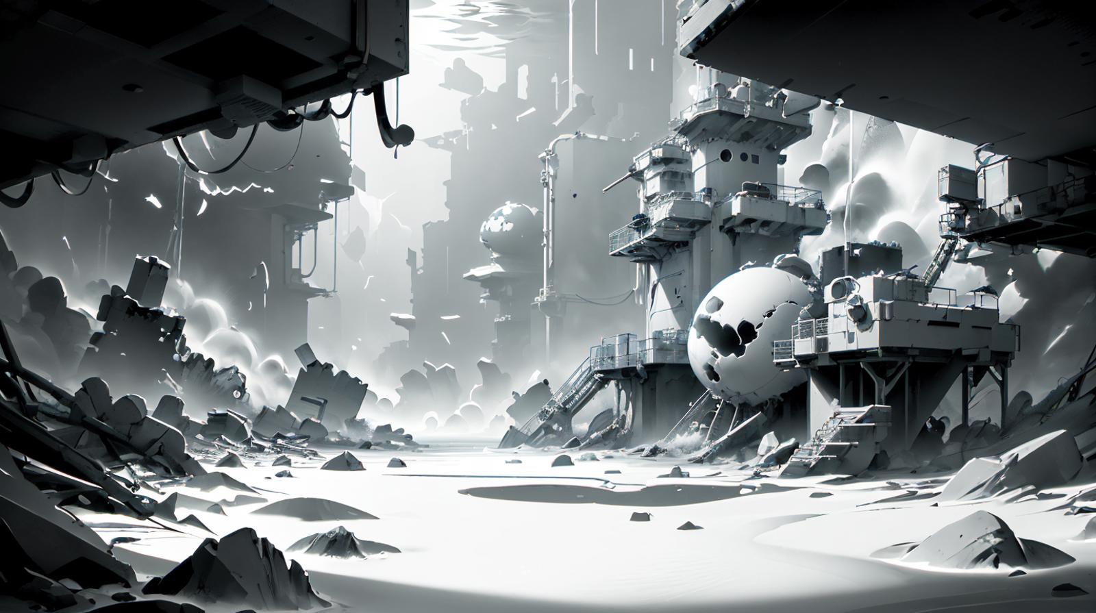 Whitebox Style - Environment - Level Design Concept Art - Game Dev Tool image by mnemic