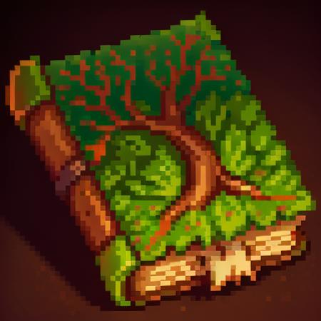 green nature tree symbol,magic,book
pixel,pixel art,pixelart,Simple background, solid color background,no humans, 
 <lora:pixel book:1>, masterpiece,best,quality