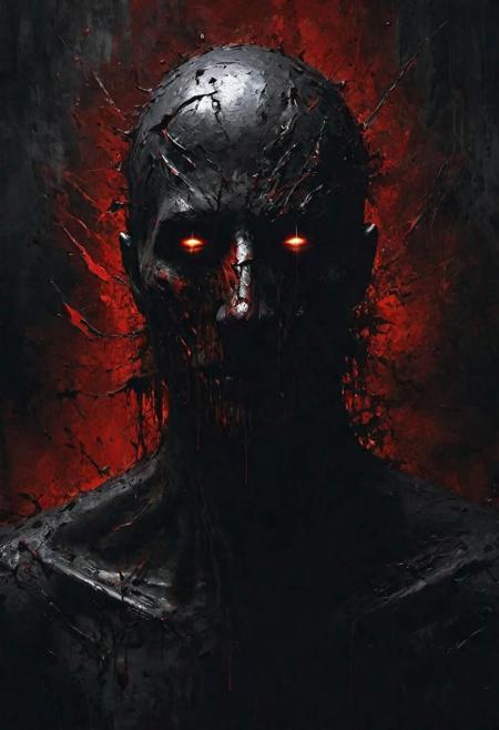 I tried to be good, bloody, no face, broken soul, brutal epic composition, elegant, calm, digitally painted masterpiece, (expressionism:1. 1), dramatic, gloomy, emotionally profound, intense and brooding dark tones, leaving an indelible and haunting impression on psyche, unforgettable, high quality, high resolution