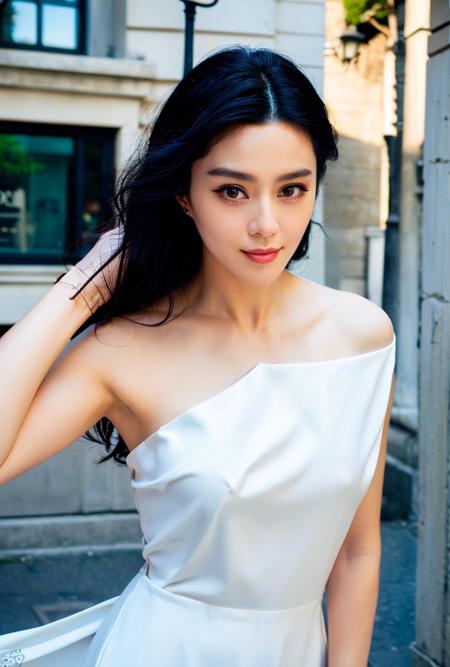 <lora:fanbingbing4:0.92:lbw=1,0,0,0,1,1,0,0,1,1,1,1,1,1,1,1,1>fanbingbing face,fanbingbing body,(good hands,perfect hands),
pose,supermodel,
On the streets of Paris, there is a beauty walking alone, as if she has become the beautiful scenery of this romantic city. Her bright smile exudes an elegant charm that makes people stop and admire.The streets and alleys of Paris are filled with a strong artistic atmosphere. The beauty passes by galleries, admiring artworks of various genres. There is a sparkle in her eyes as if she is having a spiritual conversation with these paintings.As the sun sets, the entire city is bathed in a golden glow. The beauty sits by the Seine River, gazing at the distant Eiffel Tower. There is longing and aspiration in her eyes. The river flows gently beneath her feet, as if telling the romantic stories of this city.She is wearing a red long dress that contrasts beautifully with the surroundings, highlighting her elegant temperament. Her long hair blows in the wind, blending with the city's atmosphere.
This picture is full of romance and beauty, and the beauty's presence makes the entire city shine with a different radiance. She complements the city, creating an unforgettable and beautiful painting.
(black hair:1.34),
(white dress:1.9),(white skin,),(pov:1.34)
smile,
(looking at viewer),
supermodel,
(depth of field:1.69),(long exposure:1.2),(dynamic motion:1.13),(Extreme Aestheticism:1.93),offical art,first person view,blurry background,(professional photograph:1.5),
(8k, RAW photo, best quality, masterpiece:1.2), (realistic, photo-realistic:1.85), (ultra-detailed:1.5), highres
<lora:epi_noiseoffset2:1>