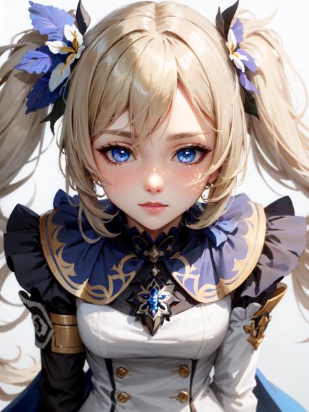 face, closeup, closeup shot, detailed eyes, detailed iris, hair ornament, extreme details, twintails, masterpiece, <lora:BarabaraGenshinV2-000014:.65> genshin_impact,blue_eyes,blonde_hair,barbara \(genshin impact\)