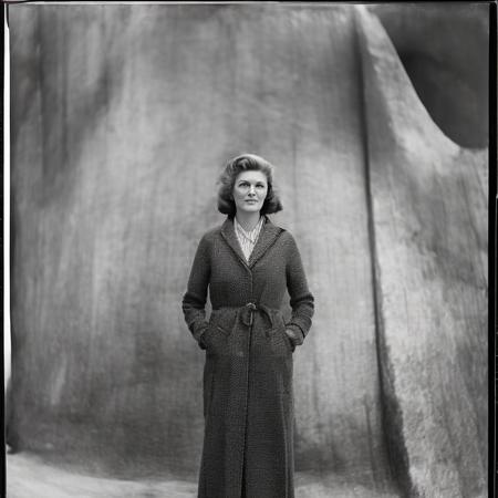 oldpt woman photograph,  full body, large format, AnalogFilm768-BW-Modern, technicolor