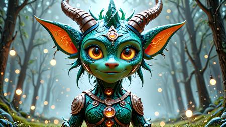 A hyperrealistic cute and funny pixar movie like 3d render of a celtic folklore kobold, bokeh, from side, close up, depth of field, simple background, decorations and ornaments background, mystic, celtic, fantasy, dark fantasy, masterpiece, absurdres, vibrant, steampunk  setting, dynamic angle, dynamic pose, dramatic light, highly detailed, high resolution textures, ultra high resolution, mobe-cedeen <lora:CelticDetailEnhancerV1:0.55>, cletic biomech vibes fusion, cyberpunk, electronic segments, mobe-cybideen, <lora:CyberBioDetailEnhancerV1:0.95>,