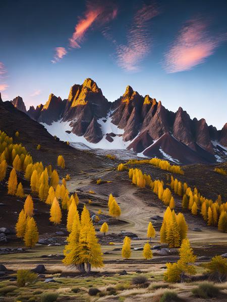 <lora:VerticalLandscapes:1>a scenic view of a mountain range with trees in the foreground