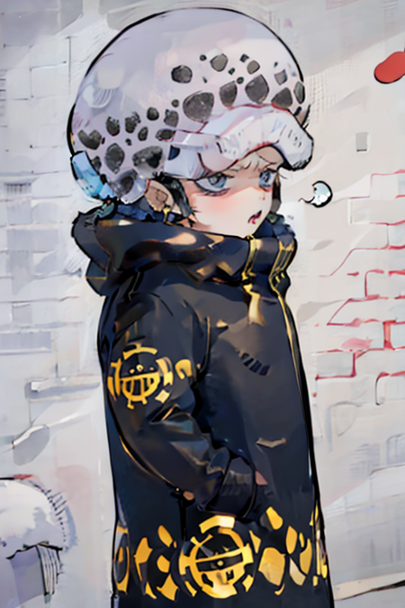 masterpiece,best quality,8k,highestres,absurdres, extremely detailed,
(1boy:1.2),law,hat,earrings, solo,<lora:Trafalgar_lawV55-10:0.8>,<lora:chibi2-10:1>,chibi ,<lora:punk_coat-07:0.6> ,black coat,punk coat