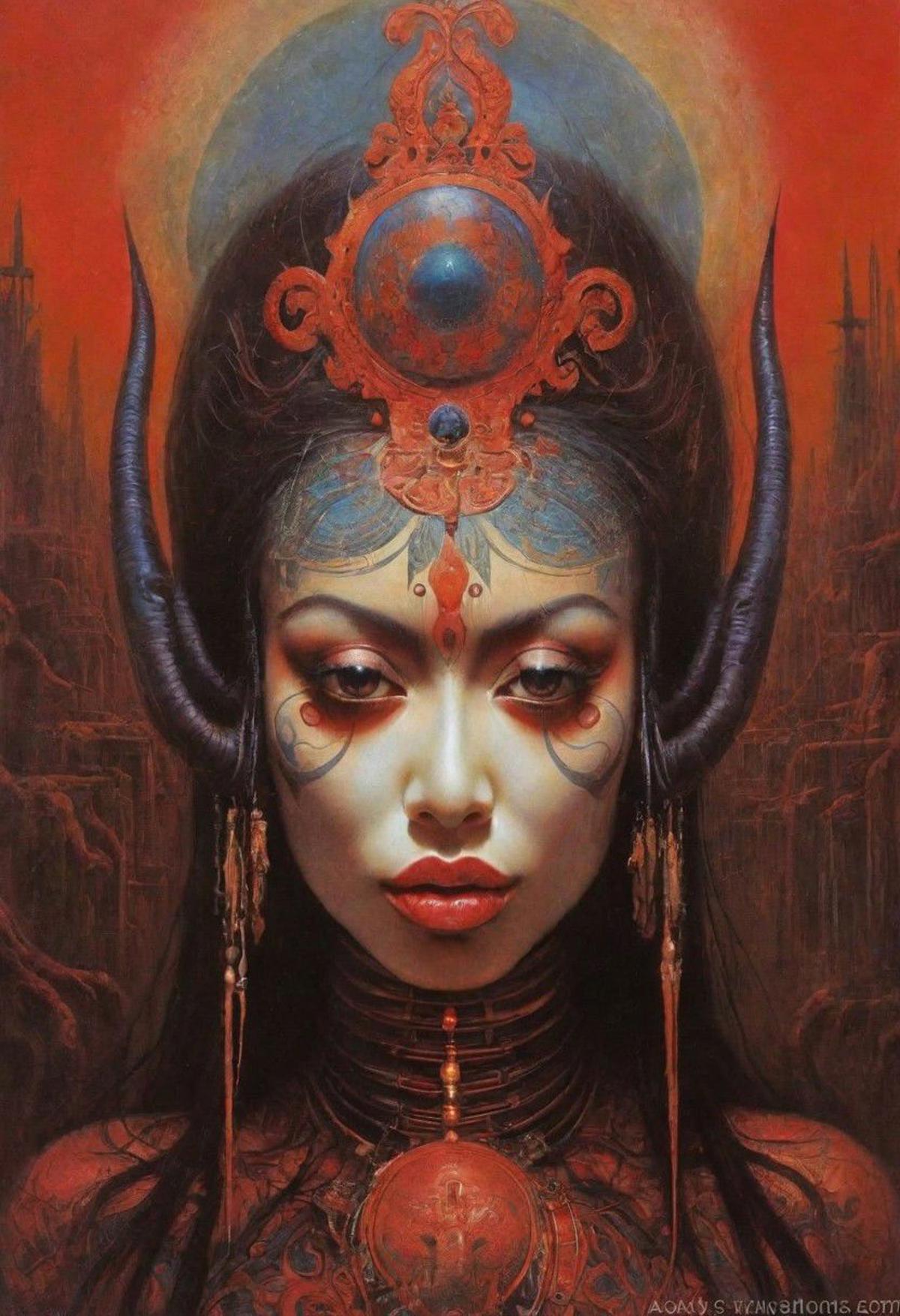 Bhairavi Devi Hindu Art Inspired Beautiful  Women with Intense Emotions image by oliviervinet050670