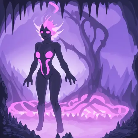 mysterious pink cave