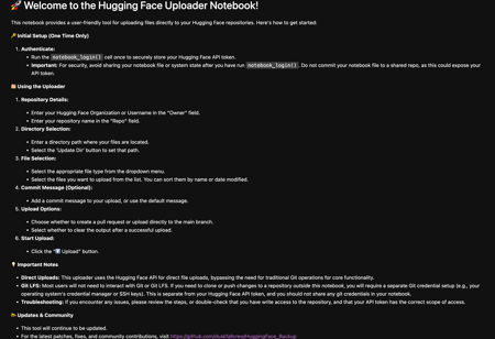 HuggingFace Backup (Jupyter, Python & Colab) - v4.1-JupyterFix v4.1-JupyterFix