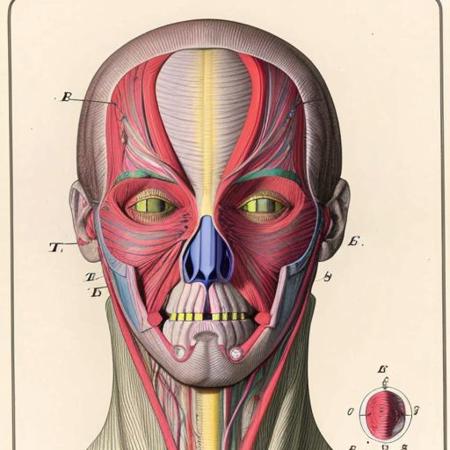 colorful illustration of  lymphatic system, arcane labels, visceral, art by anatomical-illustration