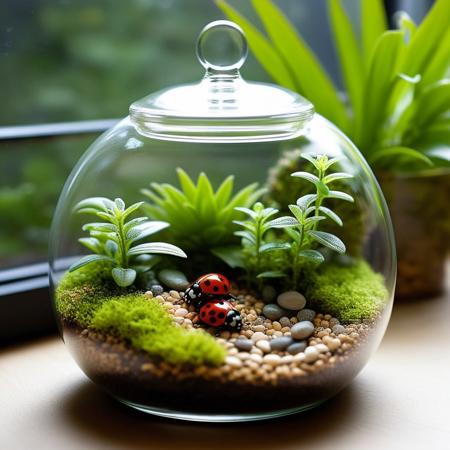 Terrarium Tales: Create miniature worlds in glass terrariums that house tiny civilizations, 
fantastic ecosystems or landscapes. Ladybugs have their habitat there.