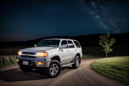 4RUNNER2 in road,night, photorealistic, shot by Sony a7iii <lora:4RUNNER2:0.8>