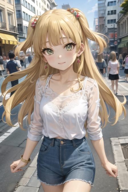 masterpiece, best quality, 1girl, (/RIKA JOUGASAKI/), earrings, jewelry, looking at viewer, shirt, solo, city, walk <lora:RIKA_JOUGASAKI-000012:0.7>