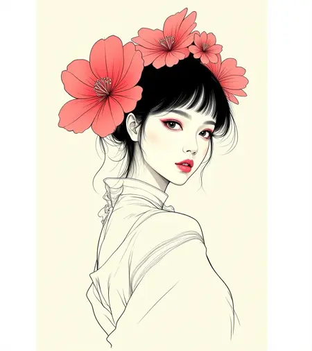 白描 BaiMiao (Line Art) SoloLoRA