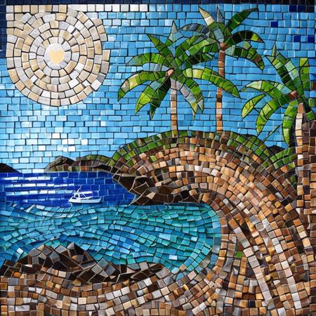 Paradisiac island Mosaic Art