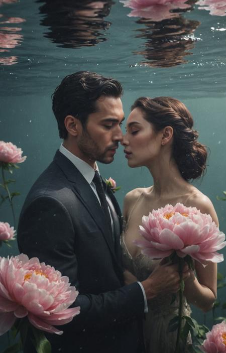 breathtaking <lora:SDXL_under_water_Sa_May:1>,underwater,eyes closed, peony flowers float on the water surface,
light leaks, wide shot, couple, man and woman, suits
Extremely high-resolution details,photographic,realism pushed to extreme,fine texture,incredibly absurdres,absurdres,masterpiece,Extremely high-resolution details,realism pushed to extreme,fine texture,<lora:add-detail-xl:0.8>,<lora:xl_more_art-full_v1:0.7>,<lora:Hyperrealism style:0.65>,Hyperrealism style,<lora:MJ52:0.6>,, low key lighting, cinematic lighting, masterpiece, award-winning, professional, highly detailed