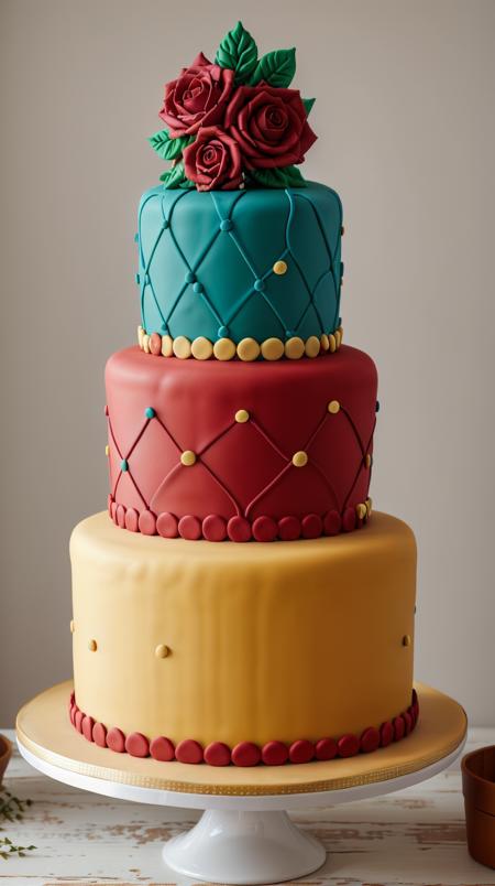CakeStyle Wall art. Marzipan cake shaped like Wall art. <lora:CakeStyle:0.55>