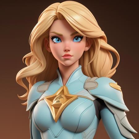 comic upper body, pretty girl, blonde hair, 3D, render, sharp, extreme detailed, HD, HDR, 4K, masterpiece, high quality, high resolution, breathtaking, award-winning, professional . graphic illustration, comic art, graphic novel art, vibrant, highly detailed