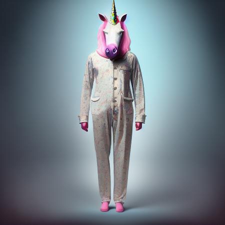 a surrealist sleepyheaded unicorn wearing pajamas inspired by Davegore and Yves Tanguy and Kahn Nova and Mark Ryden, muted colors, 128k, photorealistic, Houdini 3d, extremely intricate, ultradetailed, cinematic lighting, epic composition , <lora:LilYunicorn2-05:1> <lora:chibiStyle_v1:1>    printdesign, as a logo