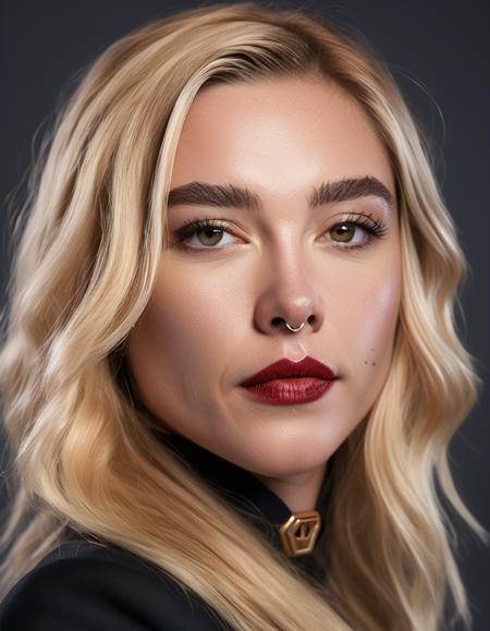 <lora:Florence Pugh:1>,close-up professional portrait photo of ( flrncpgh woman),  looking at the camera , dressed as the Black Widow, blonde hair, action pose, movie still, cinematic,  highly detailed, hires, skin texture, subsurface scattering