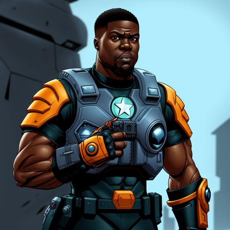 cartoon character, Kevin Hart, futuristic soldier, a man, futuristic america, 4k, <lora:2000Comics:1>