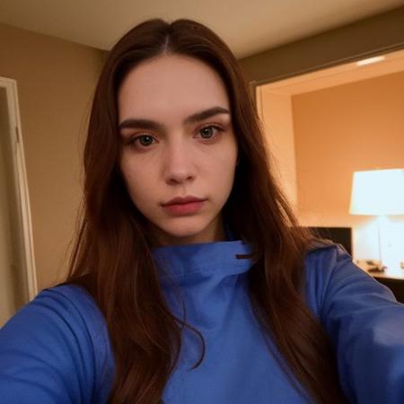 A selfie style photo of the last 25 year old woman from the last day of human kind on earth, extremely detailed, apocalypse, end of times