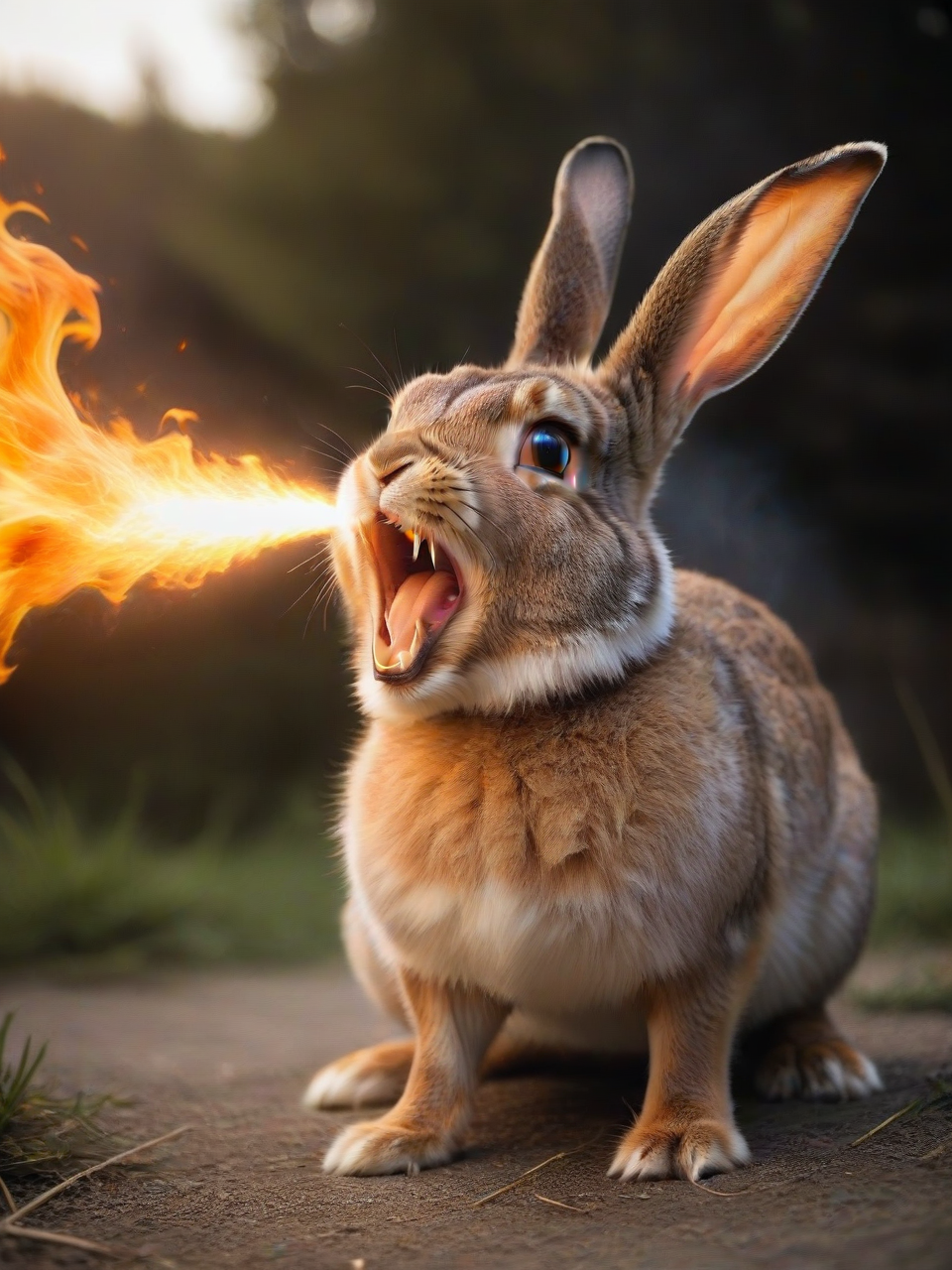 20240211173829-3443987040-a928fee35b-Rabbit,__lora_FireBreath_0.7__breathing_fire,_open_mouth,_outdoors,_fur.webp