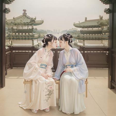 high quality,2girl,chungong,kiss, <lora:chungong:0.6>,hanfu, <lora:hanfu_v20:0.8>