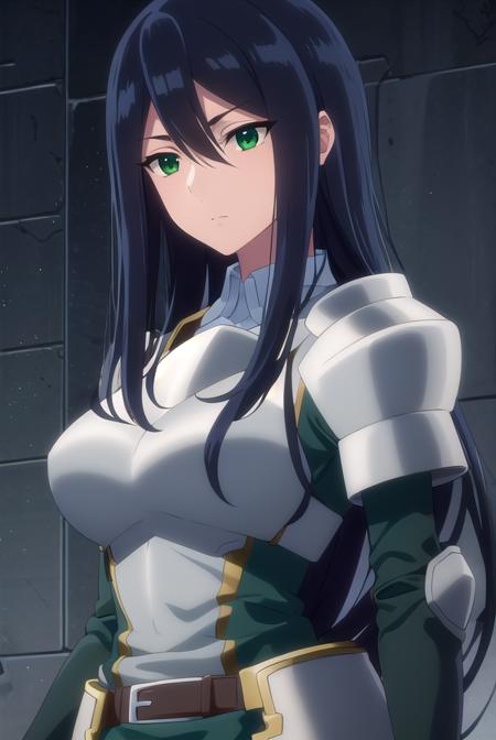 theodoradephilo, <lora:theodora dephilo s1-lora-nochekaiser:1>,
theodora dephilo, long hair, black hair, hair between eyes, very long hair, (green eyes:1.3),
BREAK gloves, black gloves, belt, fingerless gloves, armor, shoulder armor, breastplate,
BREAK outdoors,
BREAK looking at viewer, (cowboy shot:1.5),
BREAK <lyco:GoodHands-beta2:1>, (masterpiece:1.2), best quality, high resolution, unity 8k wallpaper, (illustration:0.8), (beautiful detailed eyes:1.6), extremely detailed face, perfect lighting, extremely detailed CG, (perfect hands, perfect anatomy),