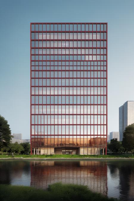 (masterpiece), best quality,8K,no humans, outdoors,
bangonglou,office building,
scenery, outdoors, sky,tree, reflection,cityscape, grass, day, building,window,  <lora:ZSofficeV1.0-000047:0.8>